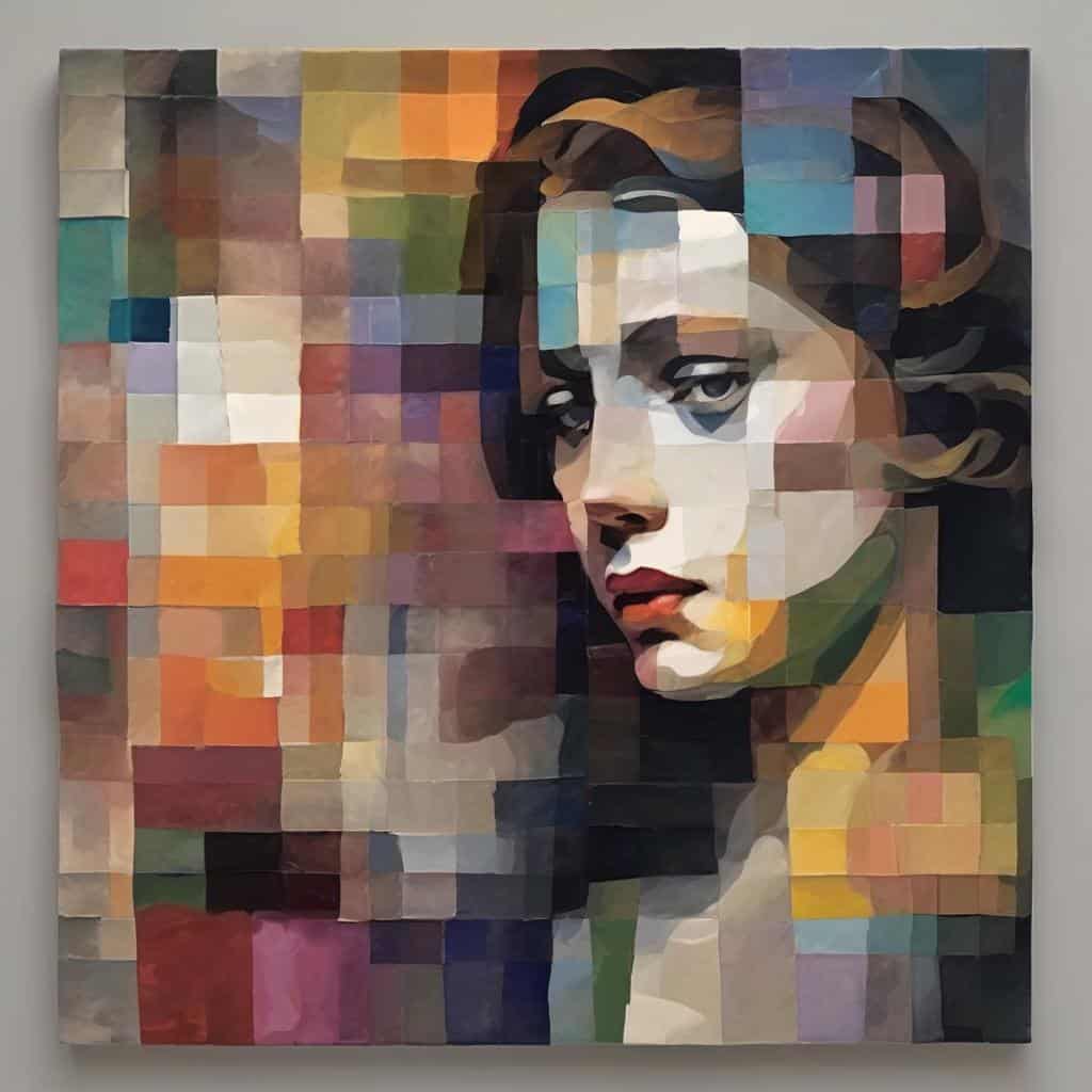 Ζεστή και σύγχρονη τέχνη, πορτρέτο σε ψηφιακό στυλ με έντονα χρώματα και καινοτόμες καλλιτεχνικές πινελιές.