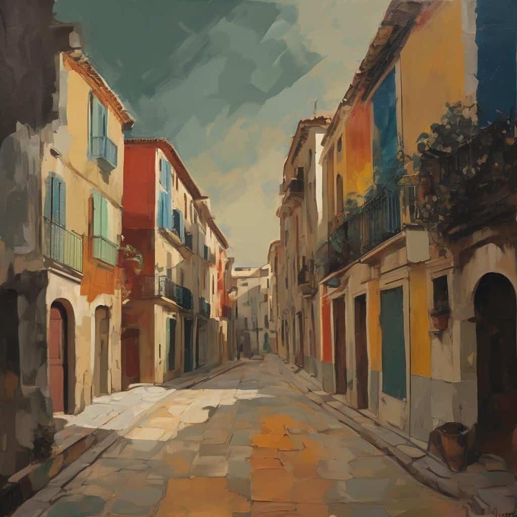 Ζωγραφική σύγχρονης πόλης, τέχνη και καινοτομία, μοντέρνα αστικά τοπία, δημιουργική τέχνη και καινοτόμες εικαστικές προσεγγίσεις.